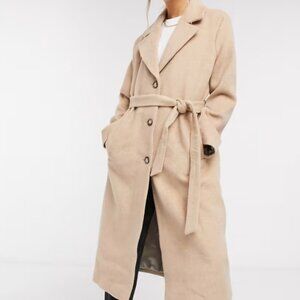 & other stories long belted camel coat